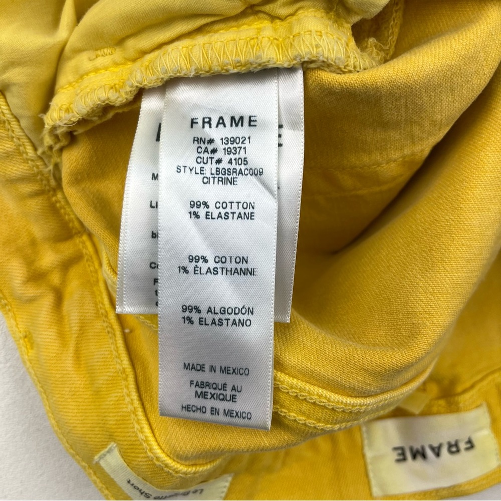 FRAME Le Brigette Cloud Denim Shorts in Citrine - Picture 7 of 7
